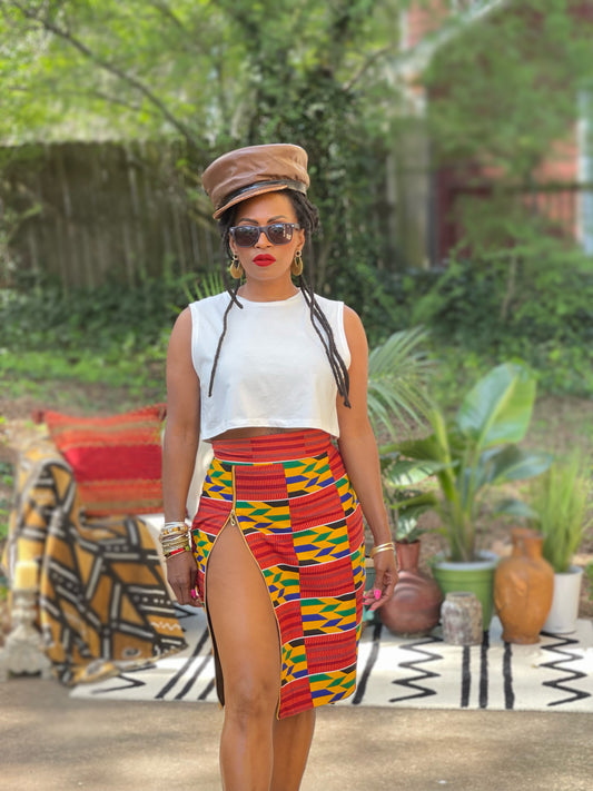 Oh My Kente Zip-up Skirt